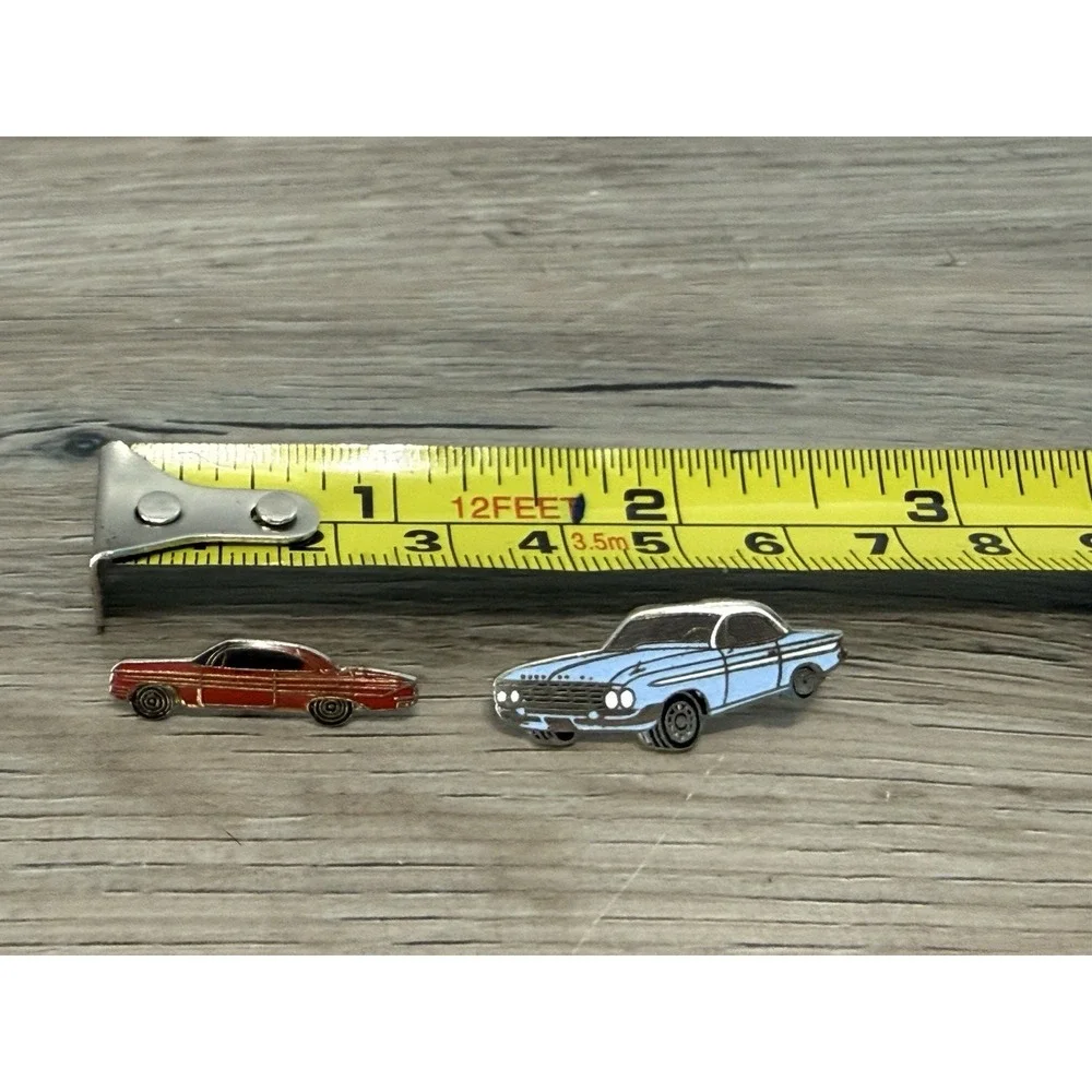 Lot Of 2 Vintage Chevrolet Impala Red Blue Enamel Lapel Pin Classic - No Backing